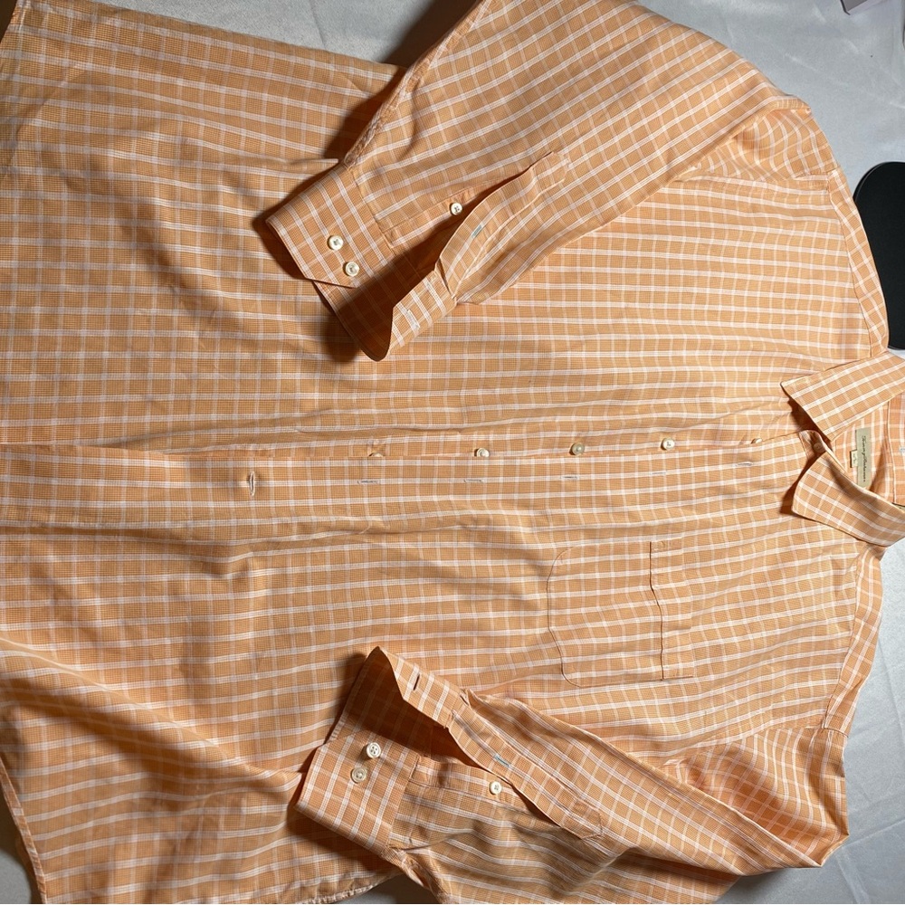 Tommy Bahama Orange Plaid Button-Down Shirt